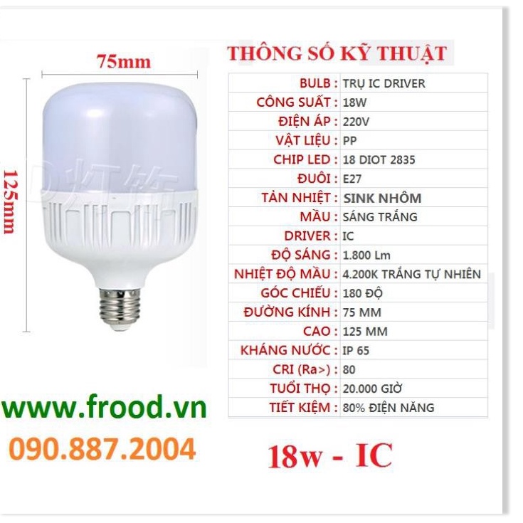 Bóng đèn LED đủ 12w, 13w, 18w trụ, UFO đui E27