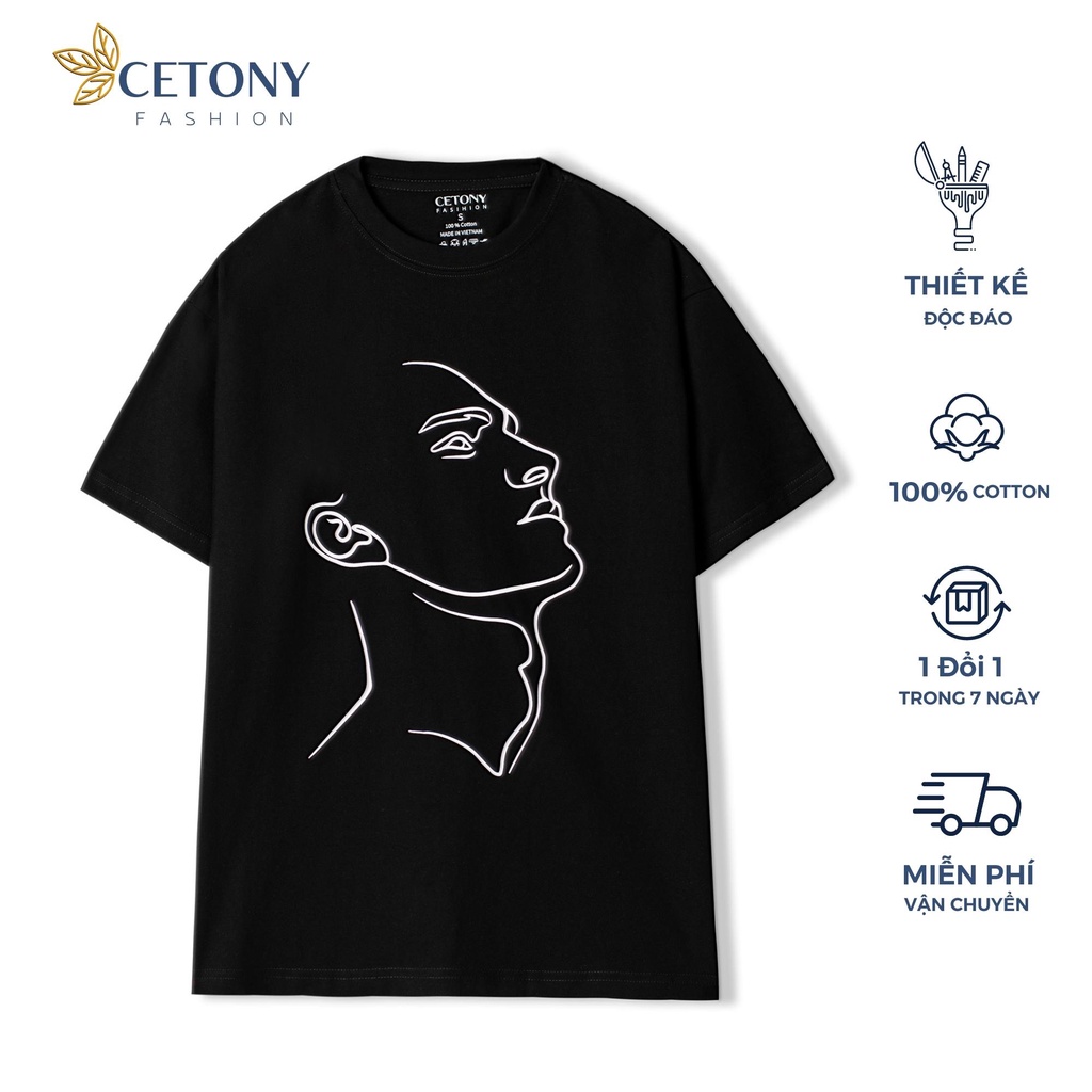 Áo Thun Tay Lỡ, Áo Phông Unisex Boy Điển Trai 100% Cotton Compack Look Inside Collection Cetony Fasihion.