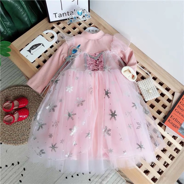 [ORDER ] - Váy Elsa len dài tay 2 màu ( Ảnh thật ở cuối )