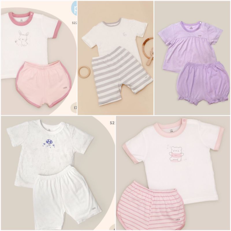 Nous - Bộ cộc cài vai cho bé trai bé gái 3m-2y