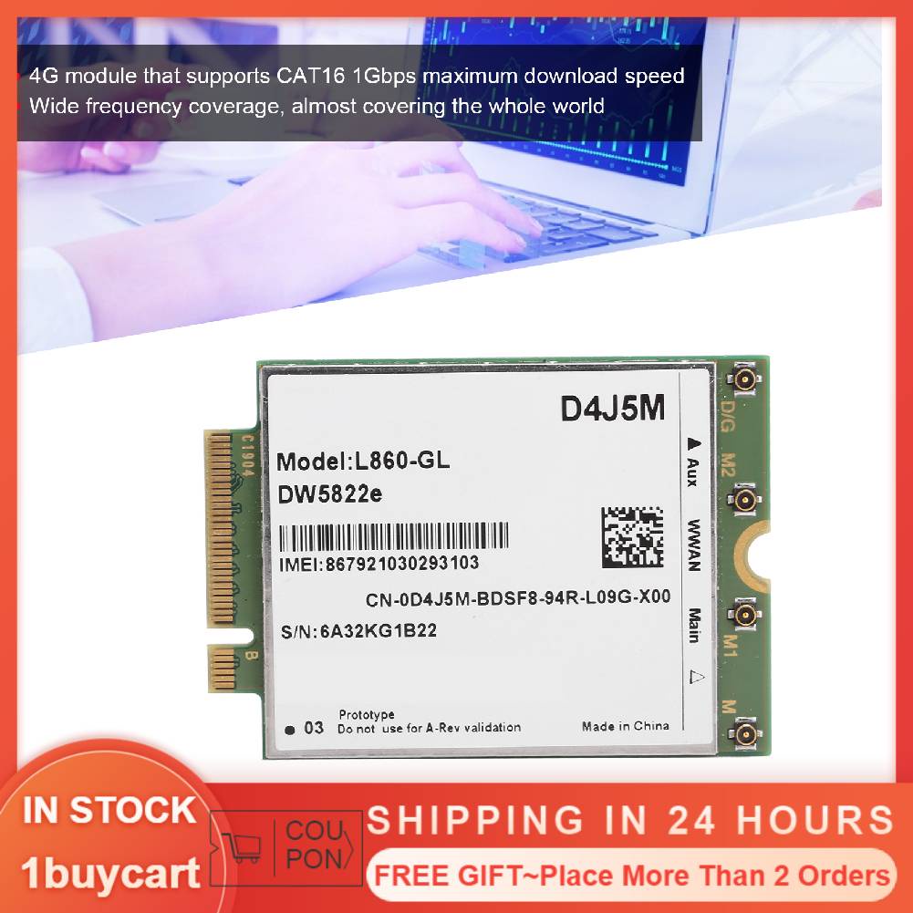 Thẻ kết nối mạng mô đun wifi không dây CAT16 4G thích hợp cho Laptop Dell Inspiron 7490 CHU