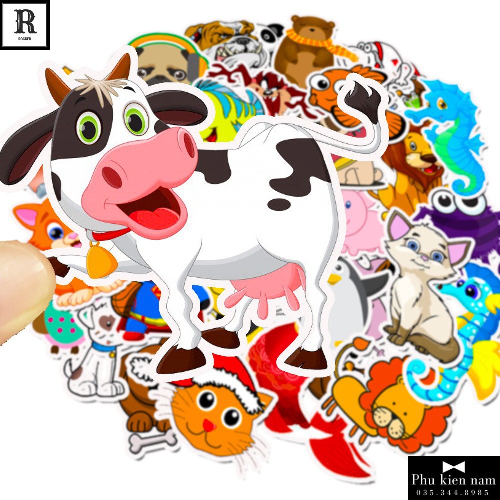 Sticker PVC Hoạt Hình Cả bộ 50 hình ST074