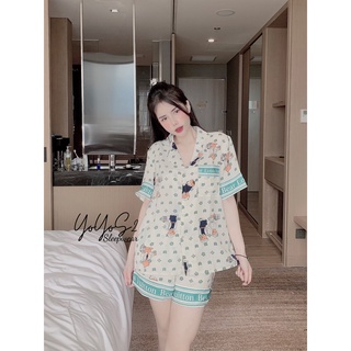 ĐỒ BỘ PYJAMA CỘC ĐÙI MANGO VIỀN VIC- YY9