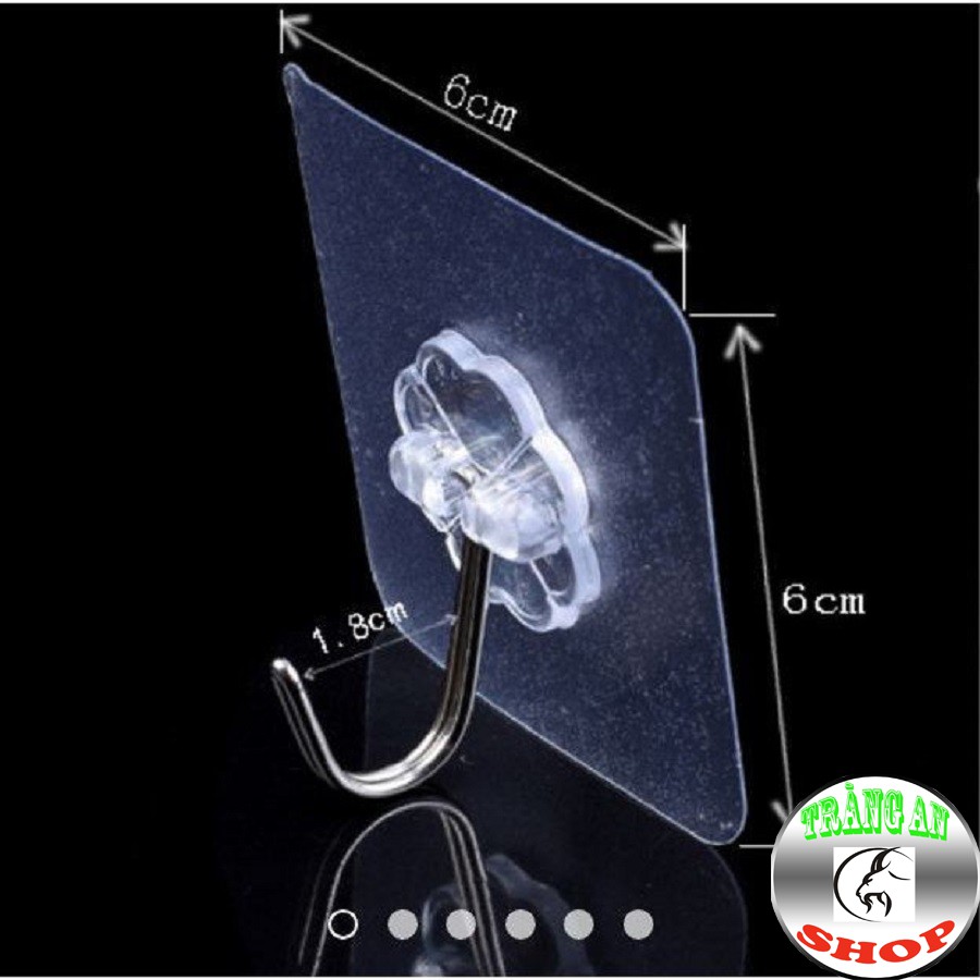 Combo 10 Móc Dán Tường Màu Trắng Trong, Lớp Keo Dày, Siêu Chịu Lực - Treo Móc Quần Áo, Dụng Cụ Nhà Bếp, Nhà Tắm