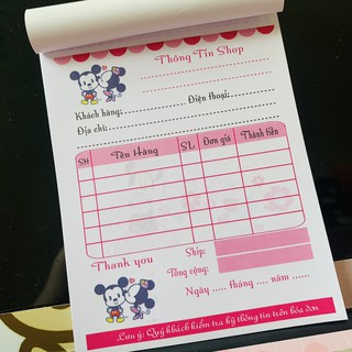 Hoá đơn bán hàng hình mickey đáng yêu