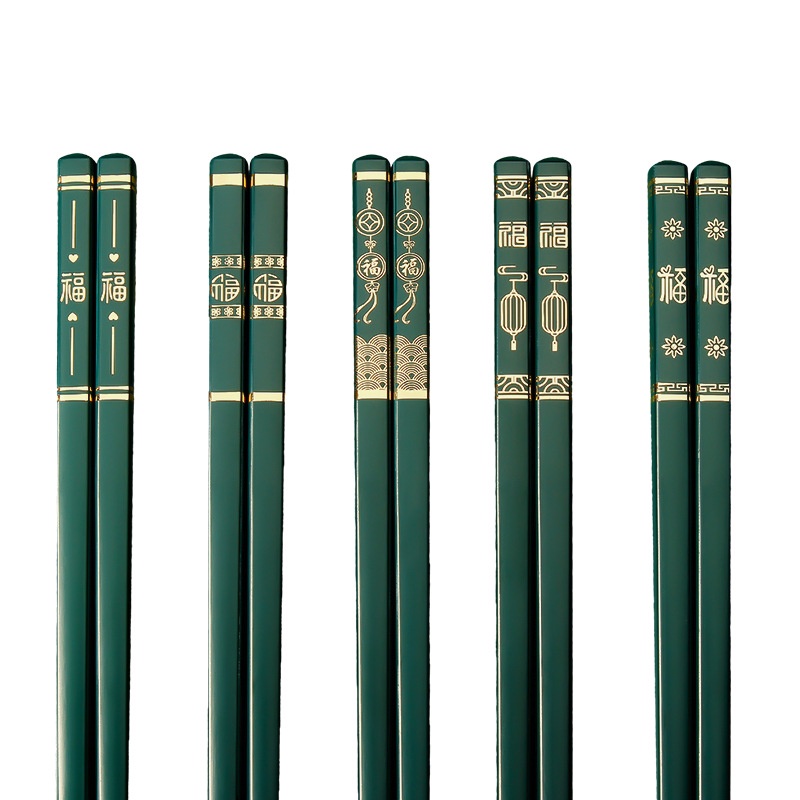 Đũa Hợp Kim Chống Trượt Chịu Nhiệt Cao Màu Đỏ Và Xanh Lá Dùng Trong Nhà