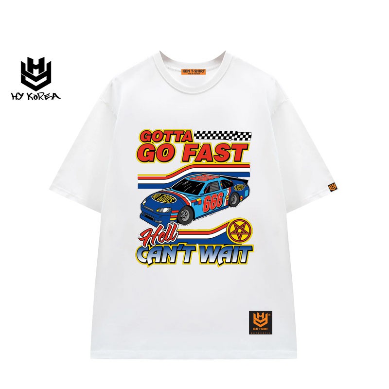 Áo thun tay lỡ HY KOREA nam nữ form rộng unisex in hình Hell Can't Wait DC251.