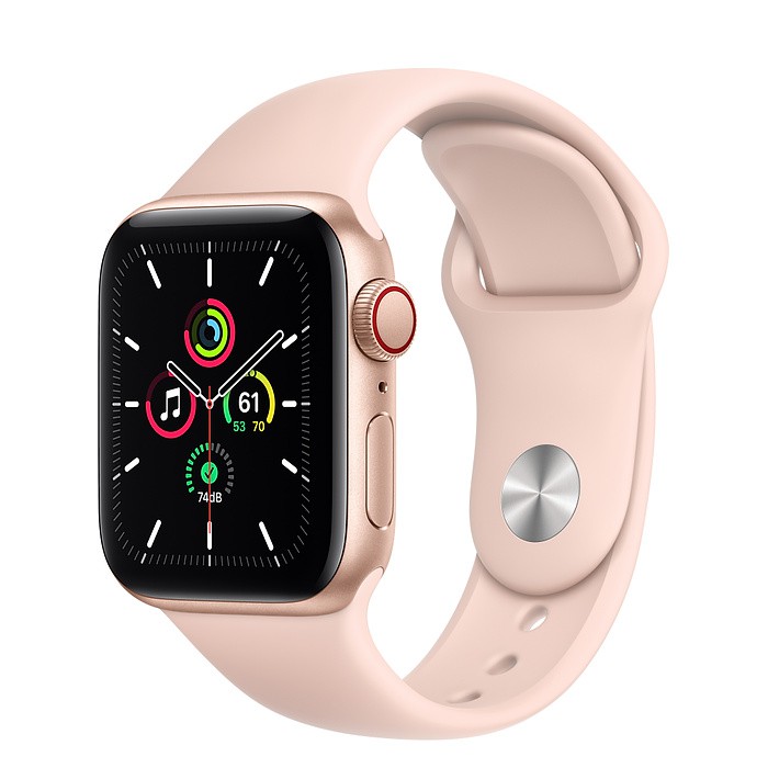 Đồng hồ thông minh Apple Watch SE GPS + Cellular 44mm MYEX2 Gold Aluminium Case with Pink Sand Sport Band