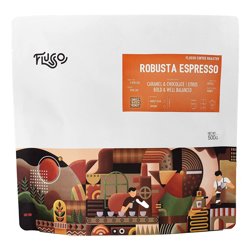Cà Phê Nguyên Chất Flusso Espresso Robusta Honey