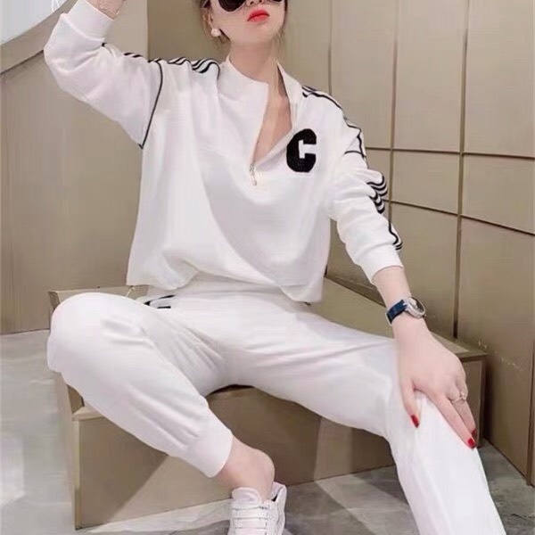 Bộ Thể Thao Dài Tay Sọc Trắng Chữ C ,🛒 ngoclinhstore<FREESHIP> 🛒 Set Nữ Có 2 Màu ĐEN TRẮNG | BigBuy360 - bigbuy360.vn