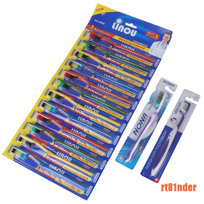 Bộ 10 Bàn Chải Đánh Răng Lông Siêu Cứng Chất Lượng Cao