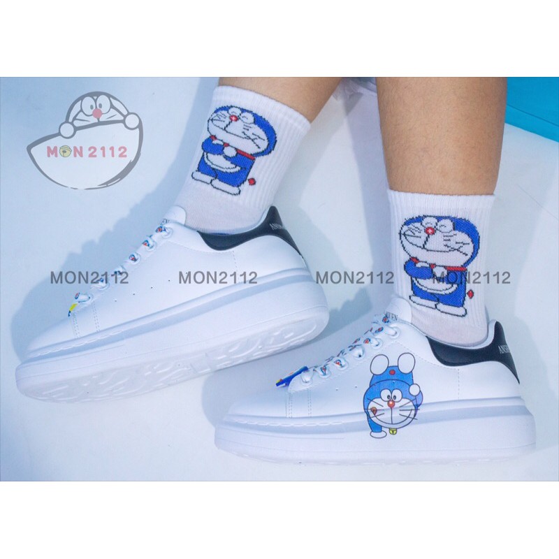 [TẶNG VỚ CỔ CAO DORAEMON] GIÀY SNEAKER ĐẾ CAO 5CM DORAEMON DOREMON | BigBuy360 - bigbuy360.vn