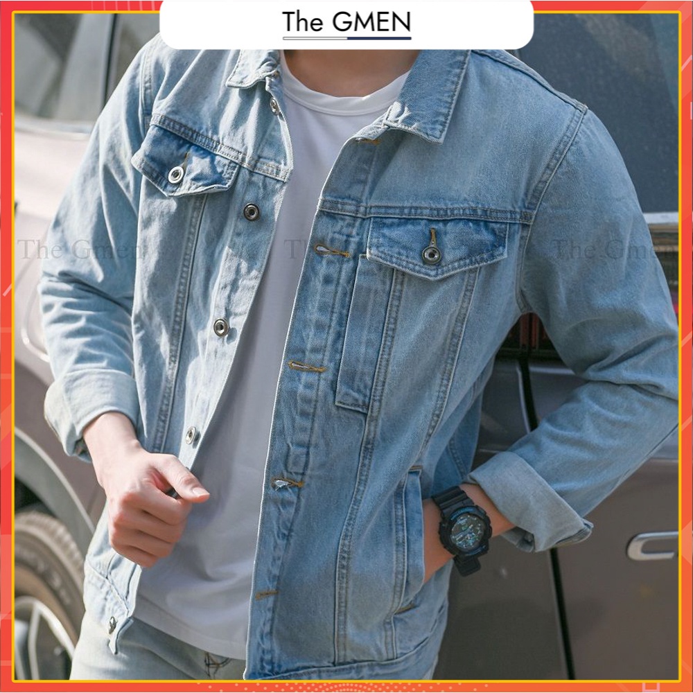 Áo khoác jeans nam THE GMEN Denim Jacket chất liệu cao cấp, phong cách thời thượng