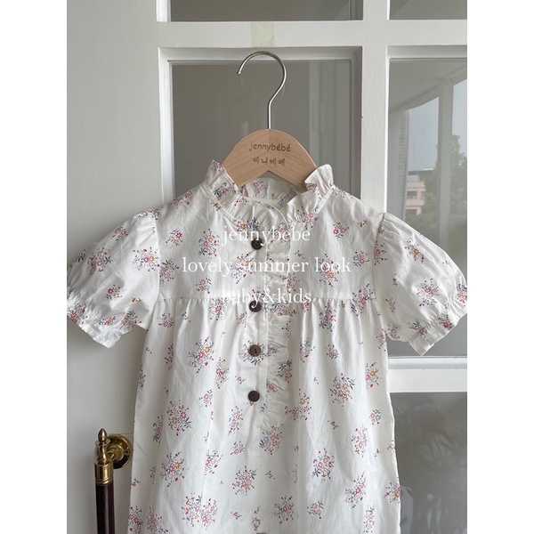 Bộ Body Bé Gái Cộc Tay Hoa Nhí Style Hàn Quốc Cho Bé 0-2 Tuổi Nhà Jennybebe