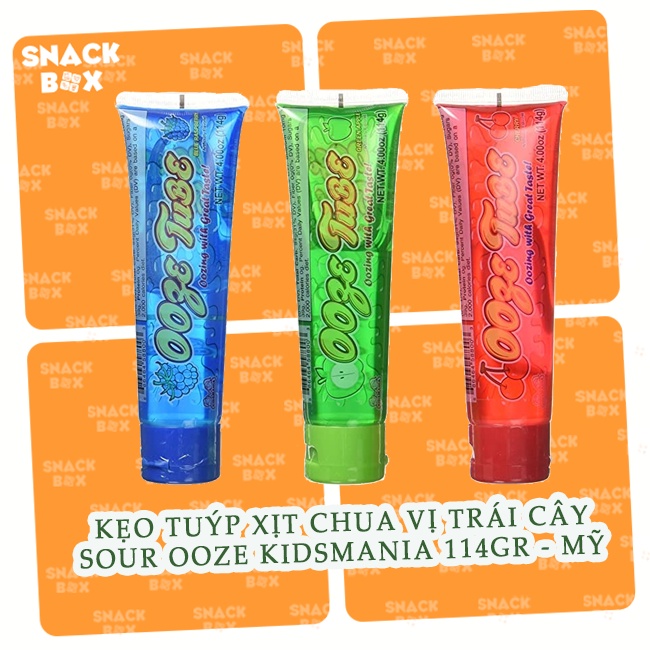 Kẹo Tuýp Xịt Chua Vị Trái Cây Sour Ooze Kidsmania 114gr - Mỹ
