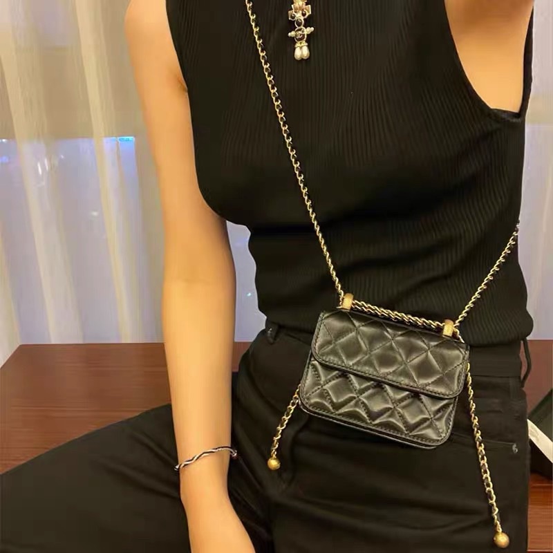 Túi Đeo Hông Mini Đựng Điện Thoại Đính Đá Thời Trang Cho Nữ