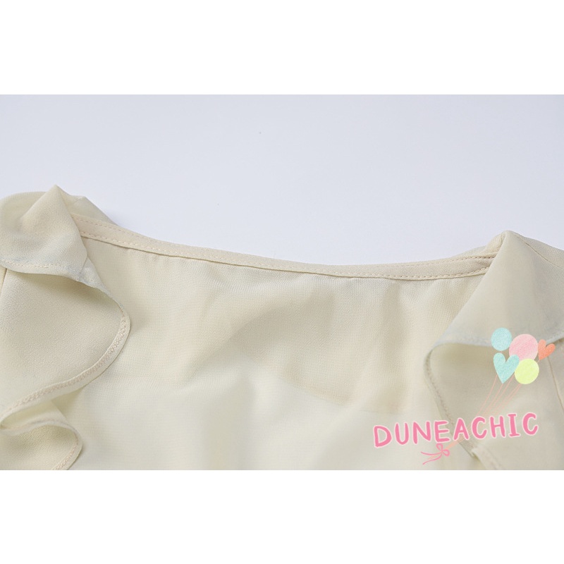 Áo Khoác Voan Cardigan Tay Dài Phối Bèo Quyến Rũ Cho Nữ