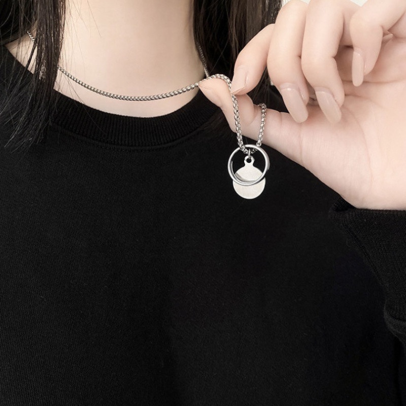 Vòng cổ Mặt Nhẫn + Thẻ Thời Trang Cho Nam Và Nữ