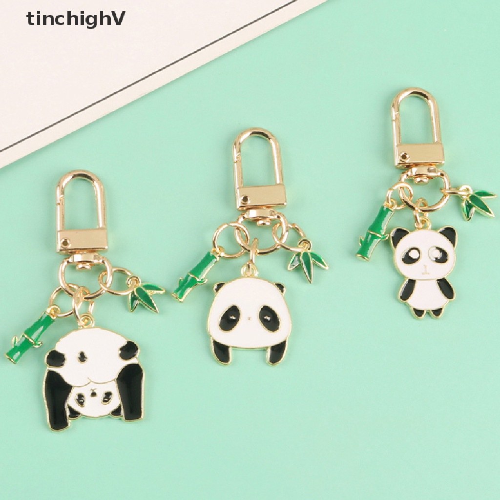 [TinchighV] Móc Khóa Gấu Trúc Hoạt Hình Màu Xanh Lá Cây Có Móc Khóa Quà Tặng Trang Sức [Mới]