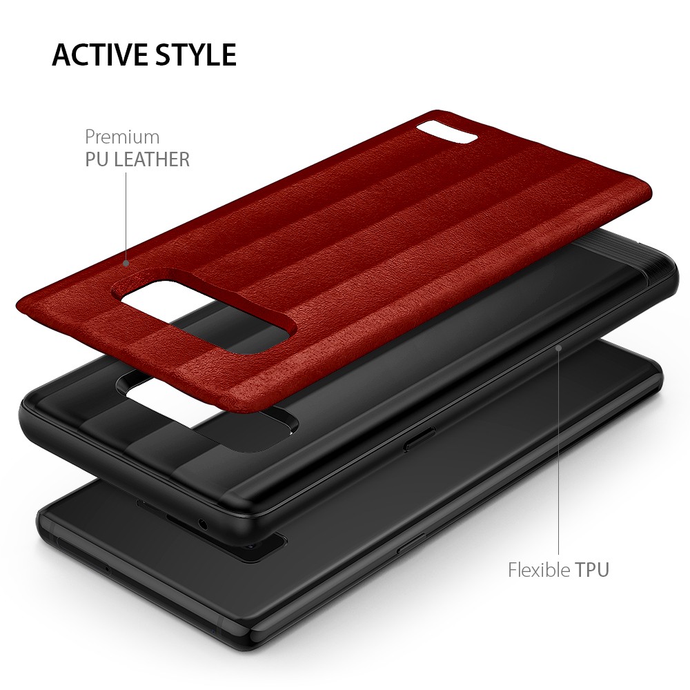 Ringke Flex S, Galaxy Note 8 [Flex S] Ringke Case Phong cách da PU kết cấu Elite hiện đại, TPU linh hoạt, Chống sốc, Bao da phong cách chuyên nghiệp bền bỉ