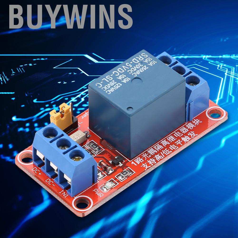 Buywins 1 Channel Optocoupler Relay Module Board High & Low Trigger 5V/12V/24V 