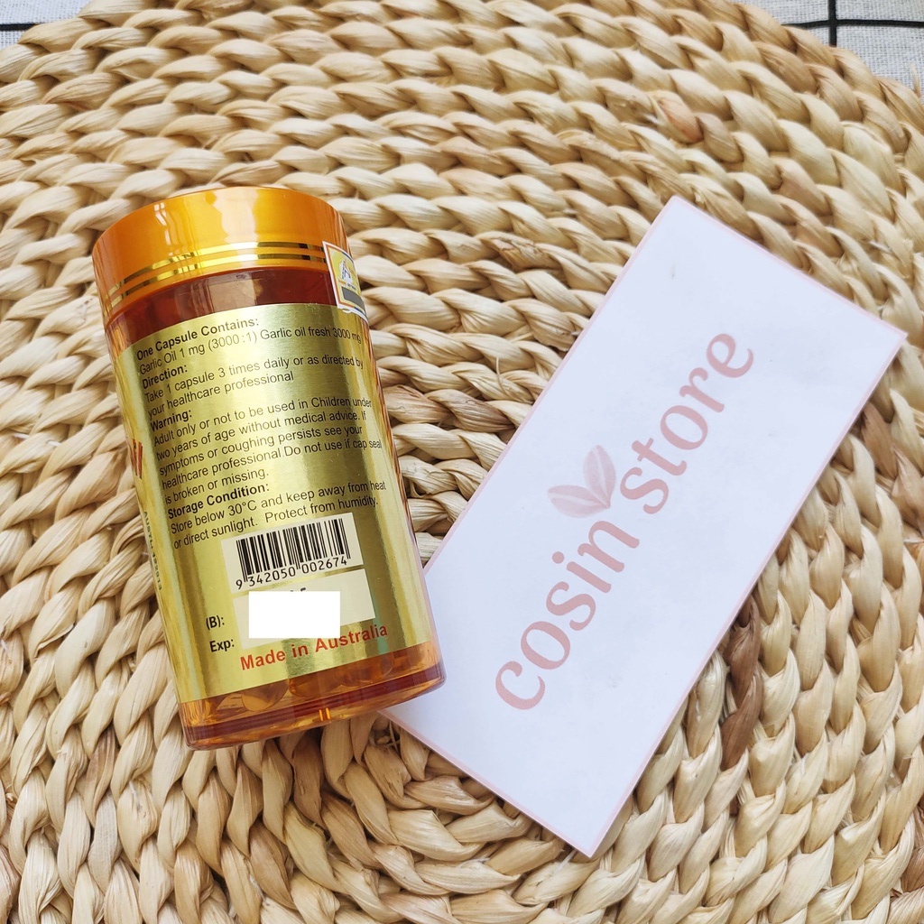 Viên Uống Tinh Dầu Tỏi Costar Garlic Oil 3000mg 200 Viên Cosin Store