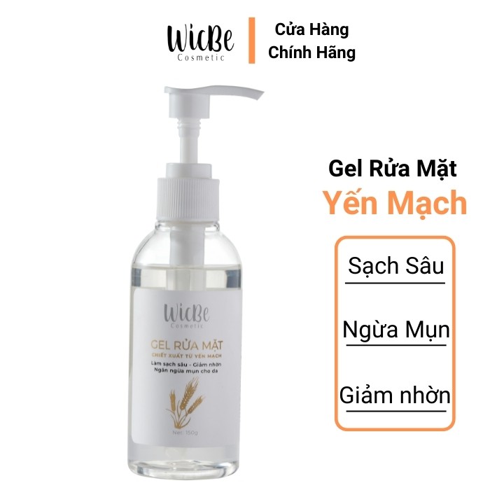 Gel Rửa Mặt Kiềm Dầu Kiểm Soát Nhờn Cho Da Dầu Mụn Yến Mạch Wicbe 150g - Sosenco