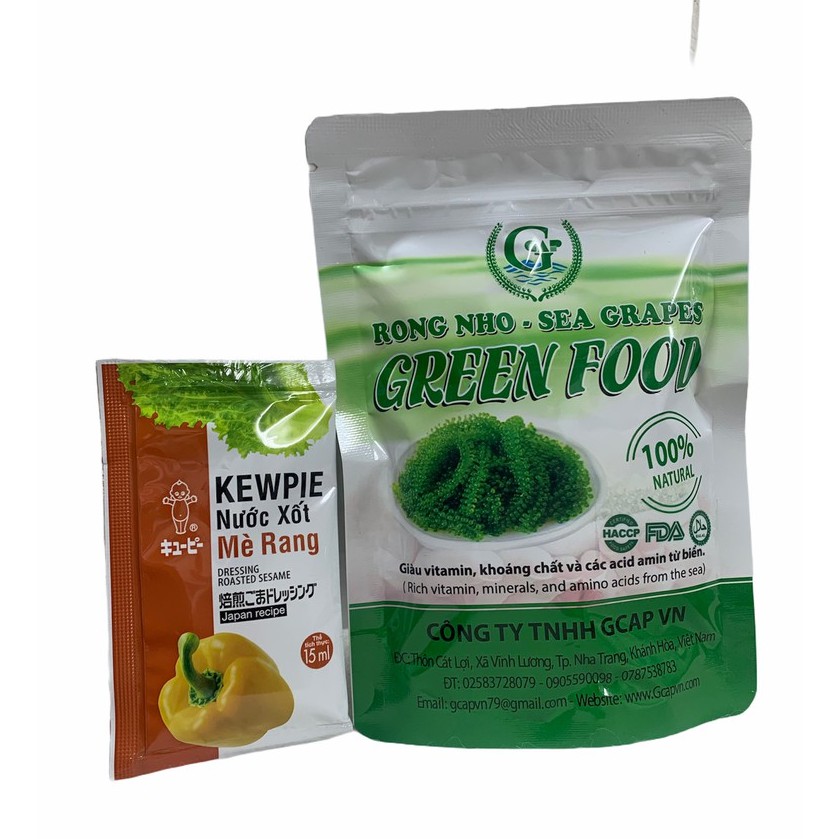 Rong Nho Yukibudo và rong nho tách nước Green Food nở ra rong nho tươi ngon giòn