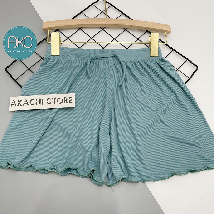Quần short nữ thun xòe trơn, quần đùi nữ đẹp cạp chun vải tăm thái mịn mát co giãn thỏa mái AKACHI – QD02 | BigBuy360 - bigbuy360.vn