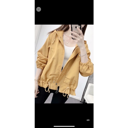 áo khoác kaki nữ 2 lớp rút lai