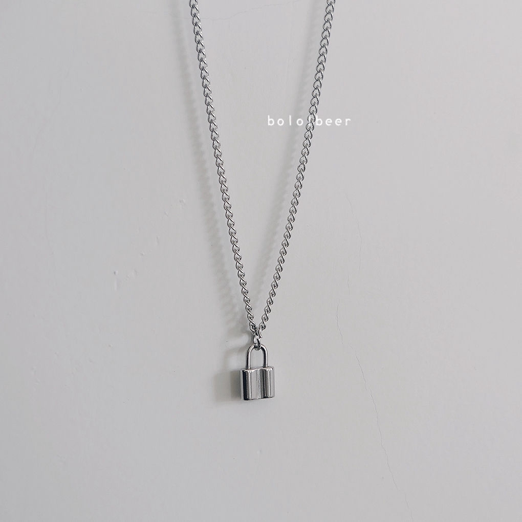 Dây Chuyền Mặt Hình Ổ Khóa Cá Tính Độc Đáo Phong Cách Hip Hop