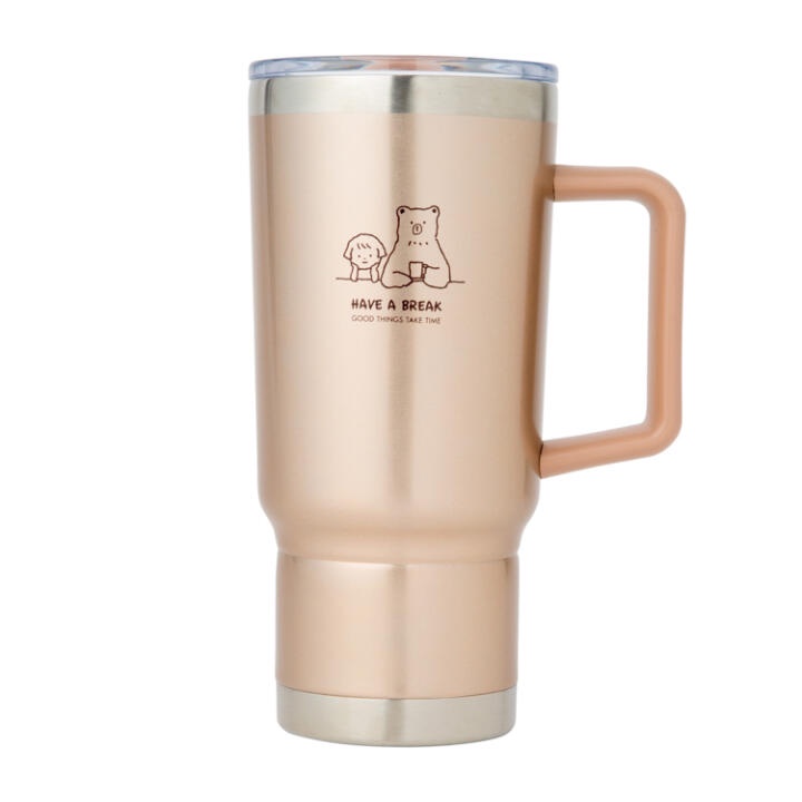 Cốc Đựng Nước ARTBOX Hàn Quốc Dung Tích 770ml Màu Vàng Hồng Có Tay Cầm