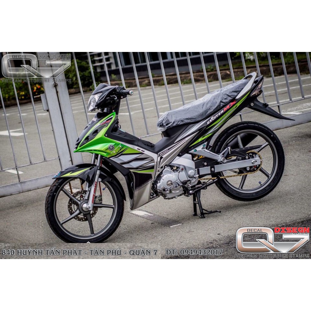 TEM RỜI EXCITER 2010 XANH BẠC ĐEN