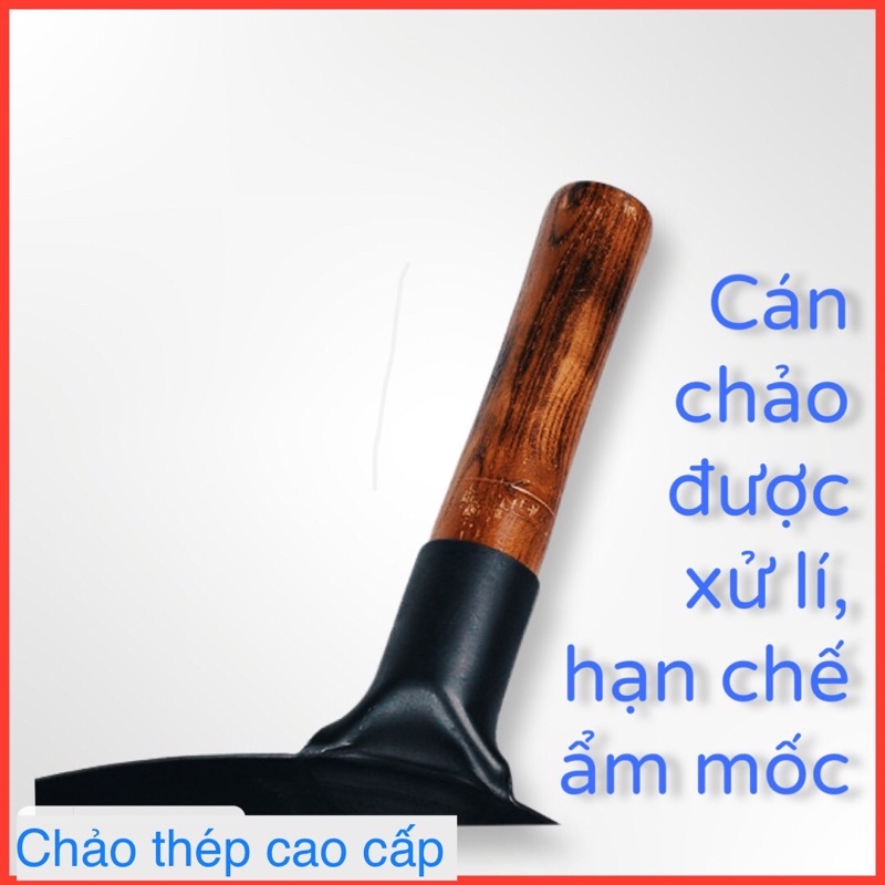 CHẢO THÉP CAO CẤP CHỐNG DÍNH TỰ NHIÊN SIZE 32 -34CM - 36Cm