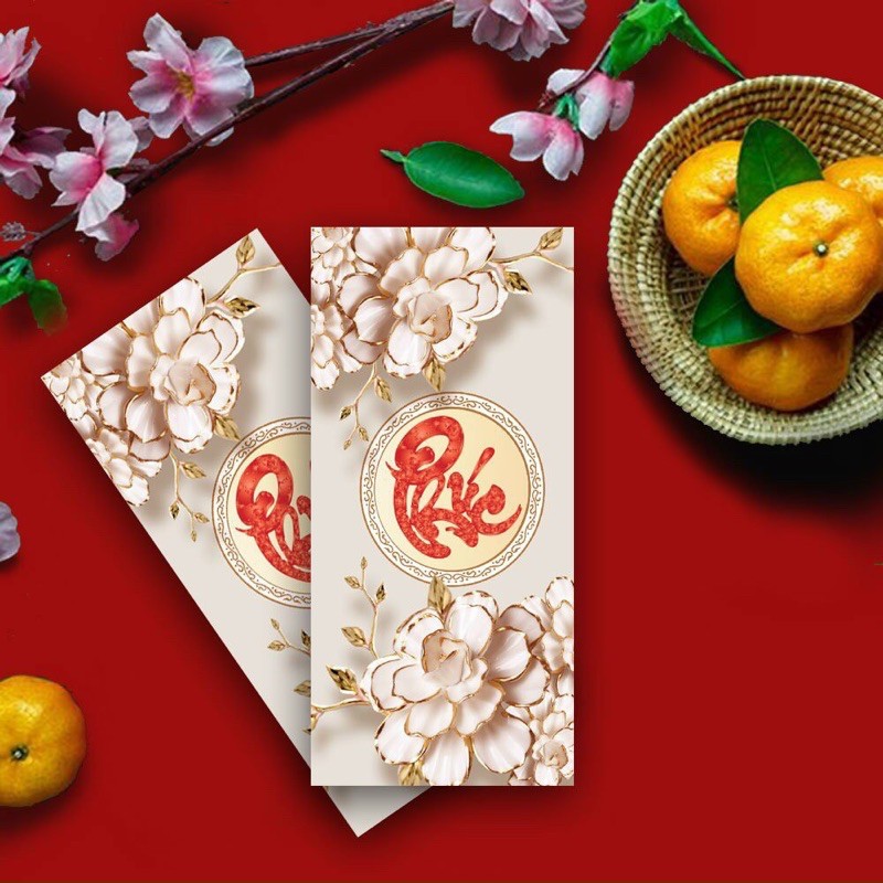 Xấp 10 bao lì xì Phúc Lộc Thọ mẫu 5D, bao lì xì 2024