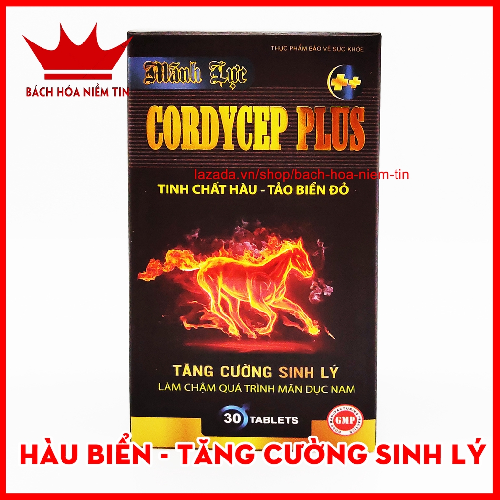 Viên uống tăng cường sinh lý Mãnh lực Cordycep plus -Tinh Chất Hàu,Tảo Biển Đỏ