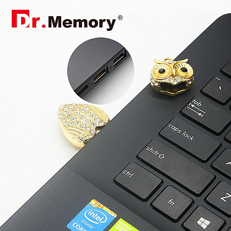 Dây chuyền kim loại mặt hình chim cú tích hợp USB độc đáo