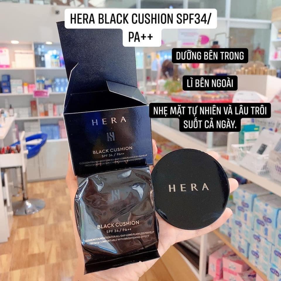 PHẤN NƯỚC CAO CẤP SIÊU CHE PHỦ HERA BLACK CUSHION SPF34 CHÍNH HÃNG - KÈM LÕI REFILL - 10772