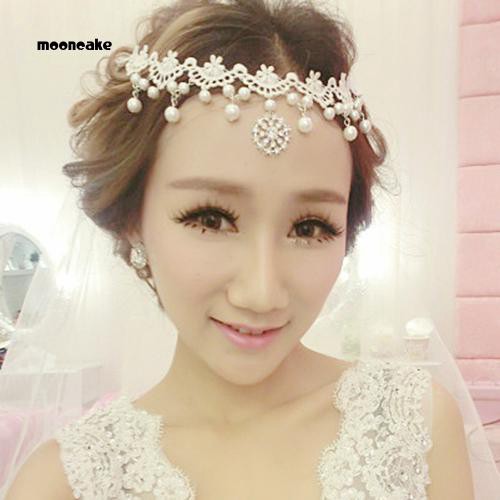 Vòng cổ choker bằng ren đính đá và ngọc trai giả sang trọng dành cho nữ