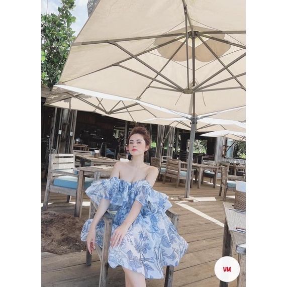 VÁY HOA 3 LỚP TRỄ VAI VIỀN BÈO SIÊU XINH SIÊU TIỂU THƯ-ITEM MÙA DU LỊCH