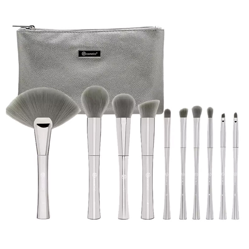 Set Cọ 10 Cây Kèm Túi Bạc BH COSMETICS SMOKE'N MIRRORS