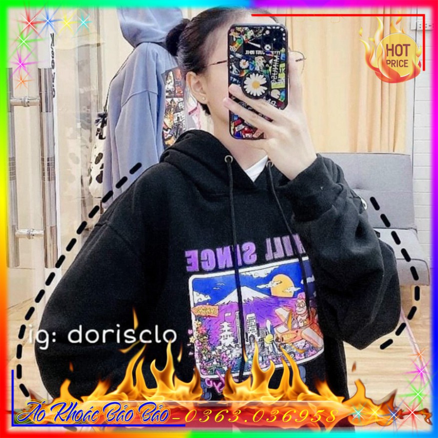 ÁO HOODIE - ÁO KHOÁC NỈ NGOẠI Form Dơi Tay Phồng Chill Since 1993 (HD2500 - Kèm Ảnh Thật) (Bảo Bảo Shop)