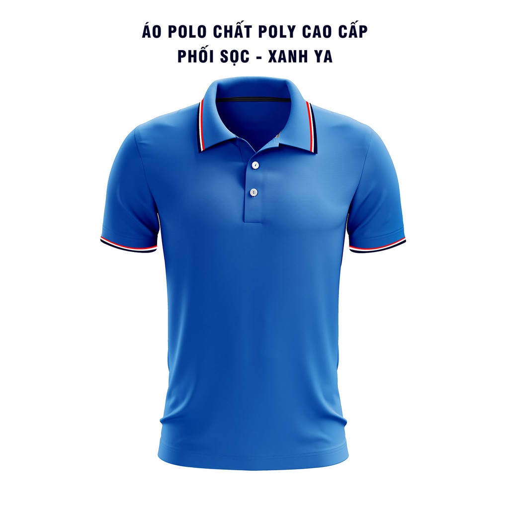 ÁO POLO CHẤT POLY PHỐI SỌC - XANH YA BT8