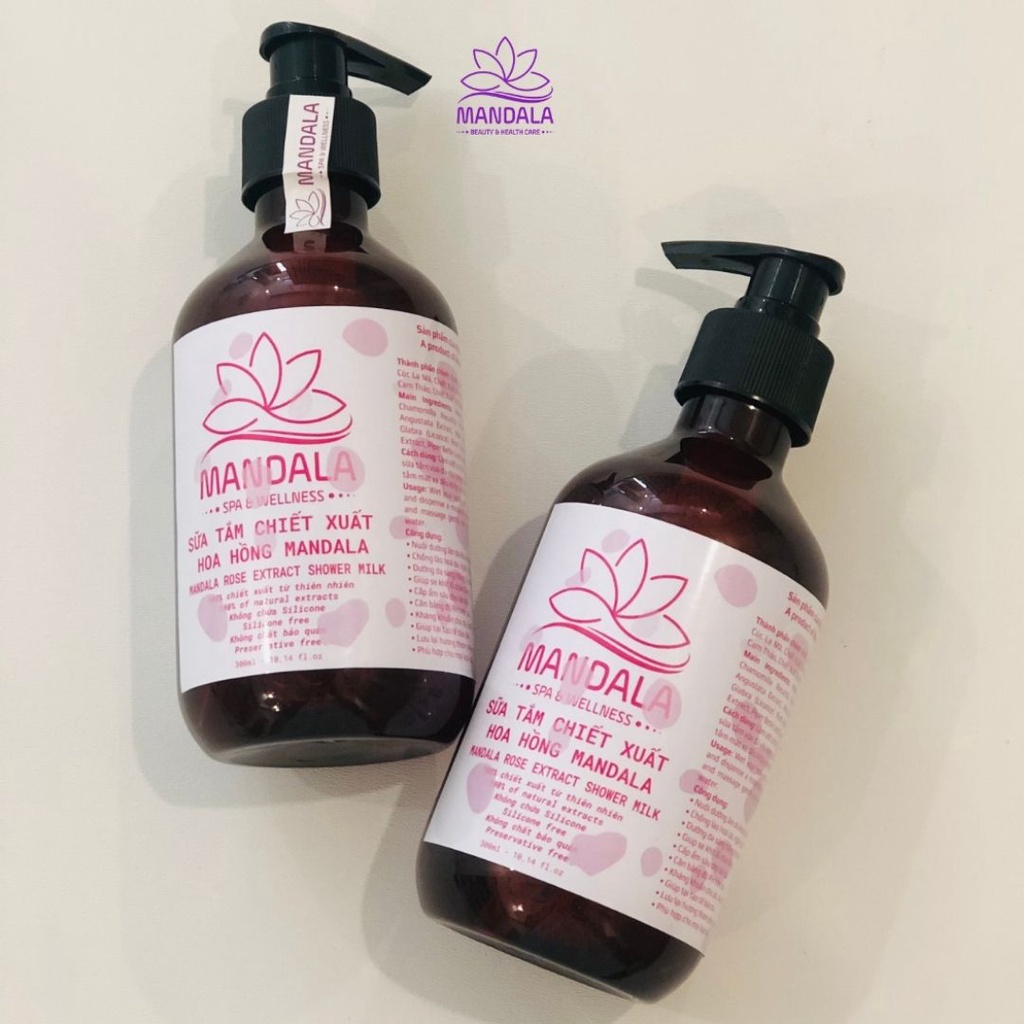 Sữa Tắm Thảo Dược Chiết Xuất Hoa Oải Hương Hoa Hồng  Mandala Cung Cấp Độ Ẩm Giúp Giảm Thâm Mụn