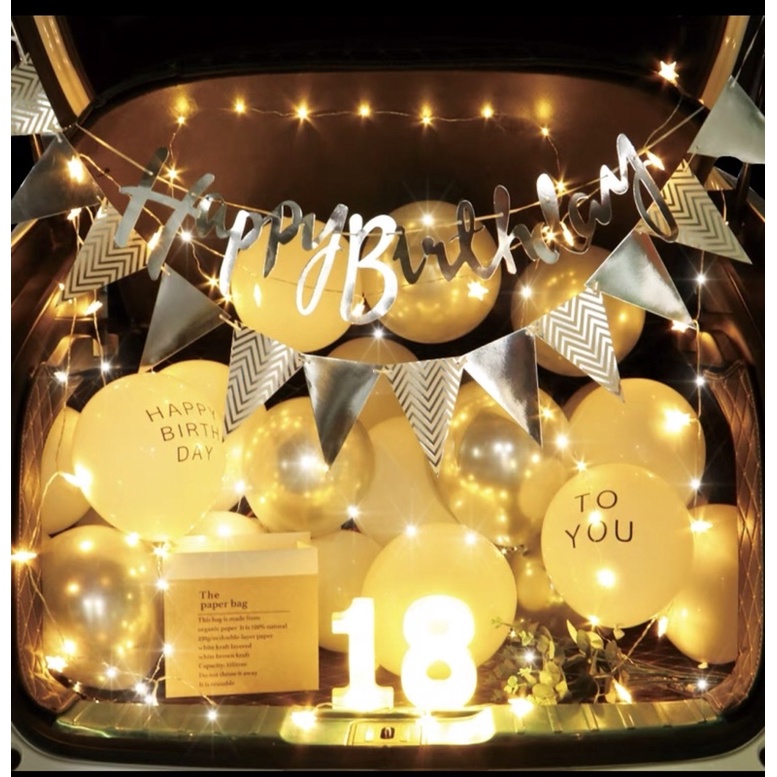 Set bóng trang trí sinh nhật trong cốp xe hơi mới lạ bất ngờ