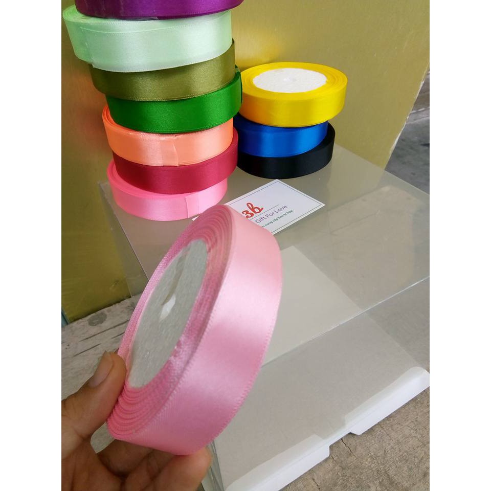 Ribbon satin  2cm/ 5 cuộn mix màu