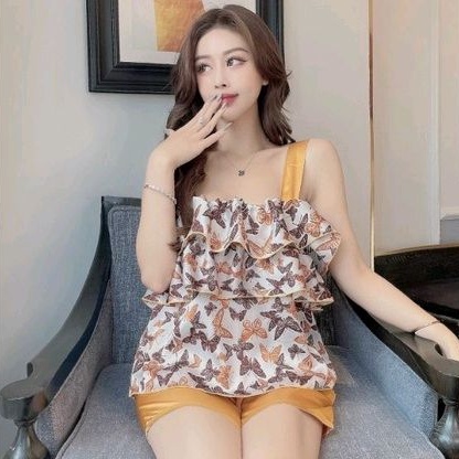 Đồ Bộ Mặc Nhà Đồ Ngủ Lụa Latin Quần Đùi Hàng Có Size 70kg🎀Giảm 10K Đơn 200K