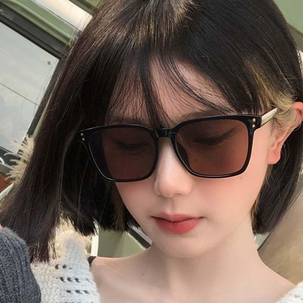 Kính Mát Gọng Vuông Màu Nâu / Hồng Trong Suốt Phong Cách Vintage Thời Trang Cho Nam