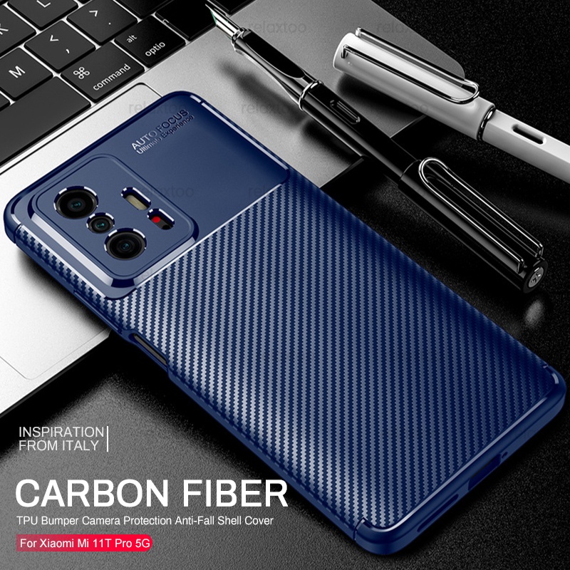 Ốp Điện Thoại Sợi Carbon Chống Sốc Cho Xiaomi 11T Mi11 i Lite Redmi Note 11 Pro plus 5G 4G