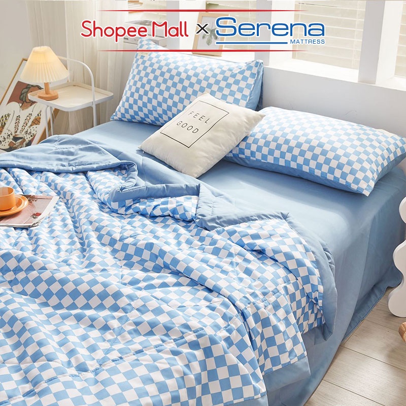 Bộ Vỏ Chăn Ga Gối 5 Món Cotton Tici SERENA Chính Hãng Set Chăn Grap Ra Gối Nệm Đệm Trần Bông Trải Giường Cao Cấp